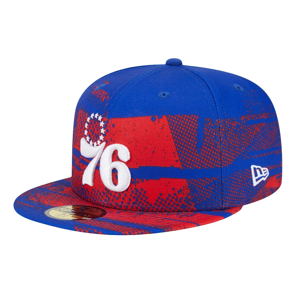 Casquette ajustée Philadelphia 76ers Tip-Off 59FIFTY New Era Royal pour homme