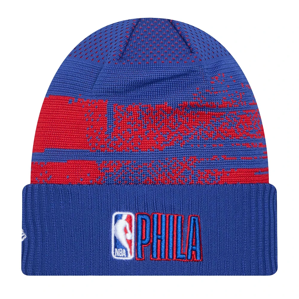 Men's New Era  Royal Philadelphia 76ers Tip-Off Cuffed Knit Hat