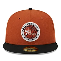 Men's New Era Rust/Black Philadelphia 76ers Two-Tone 59FIFTY Fitted Hat