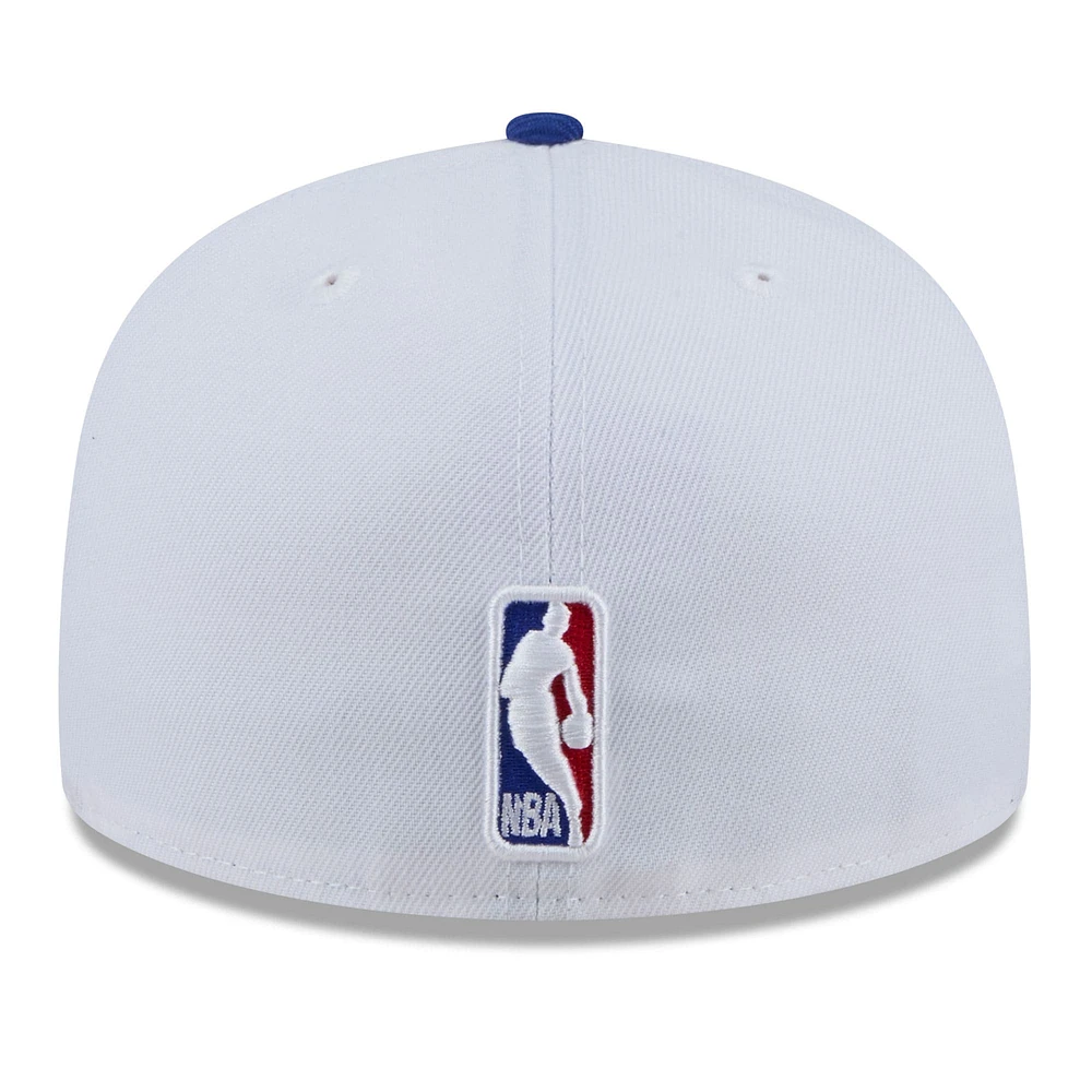 Men's New Era Silver/Royal Philadelphia 76ers 2024/25 City Edition 59FIFTY Fitted Hat