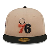 Men's New Era Tan/Black Burnt Orange Logo 2-Tone 59FIFTY Fitted Hat