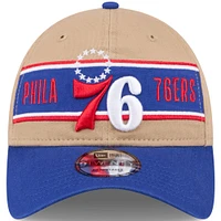 Casquette réglable New Era beige/Royal Philadelphia 76ers 2024 NBA Draft 9TWENTY pour hommes