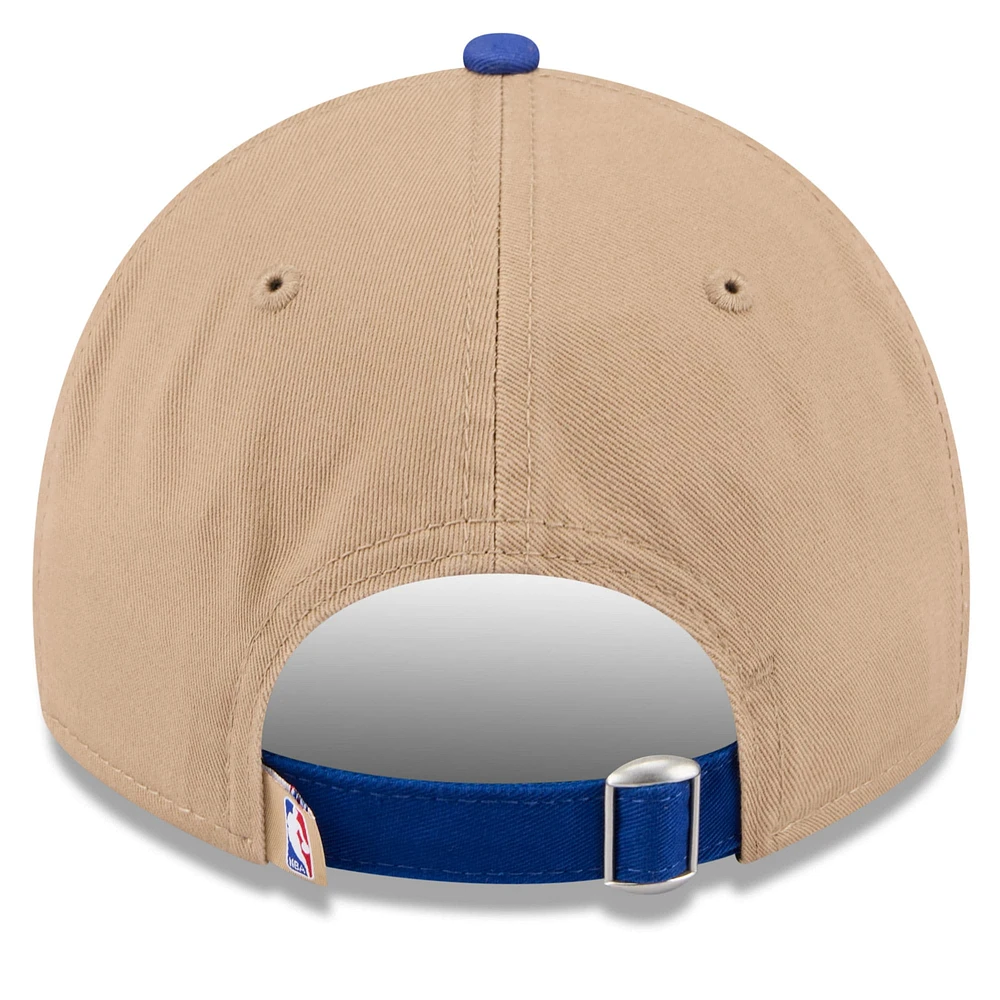 Men's New Era Tan/Royal Philadelphia 76ers 2024 NBA Draft 9TWENTY Adjustable Hat