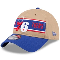 Casquette réglable New Era beige/Royal Philadelphia 76ers 2024 NBA Draft 9TWENTY pour hommes