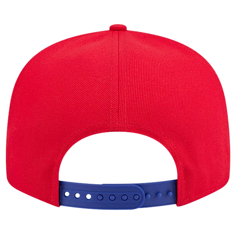 Casquette Snapback 9FIFTY New Era pour hommes des Philadelphia 76ers Throwback Gradient Tech Font blanc/royal