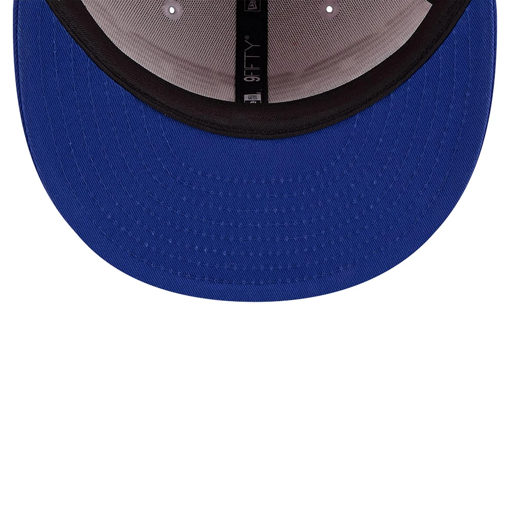 Men's New Era White/Royal Philadelphia 76ers Throwback Gradient Tech Font 9FIFTY Snapback Hat