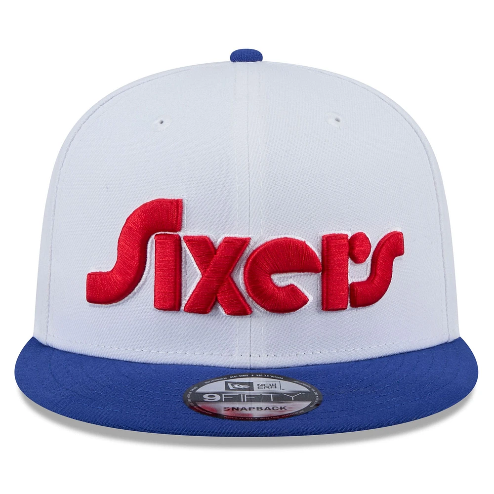 Casquette snapback 9FIFTY Philadelphia 76ers 2024/25 City Edition New Era blanche pour homme