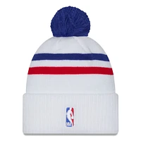 Men's New Era  White Philadelphia 76ers 2024/25 City Edition Cuffed Knit Hat with Pom