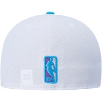 Men's New Era White Philadelphia 76ers Vice Blue Side Patch 59FIFTY Fitted Hat