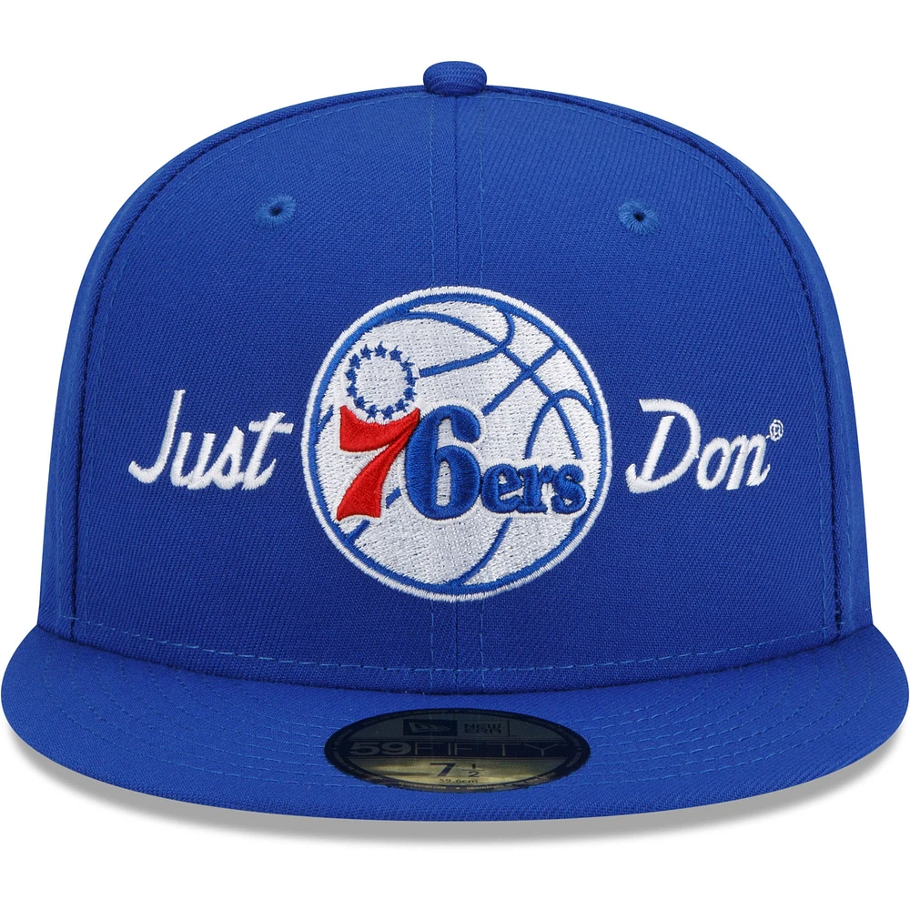 Casquette ajustée 59FIFTY New Era x Just Don Royal Philadelphia 76ers pour homme