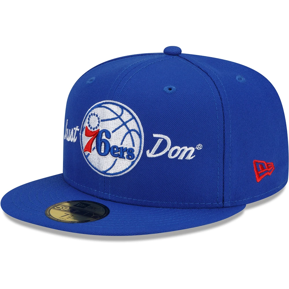 Men's New Era x Just Don Royal Philadelphia 76ers 59FIFTY Fitted Hat