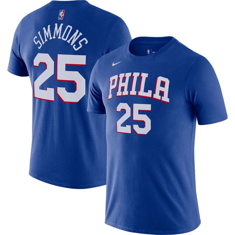 T-shirt Nike Ben Simmons Royal Philadelphia 76ers Diamond Icon avec nom et numéro pour homme