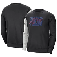 Sweat à capuche pour homme Nike Philadelphia 76ers Courtside Versus Force & Flight noir/gris chiné