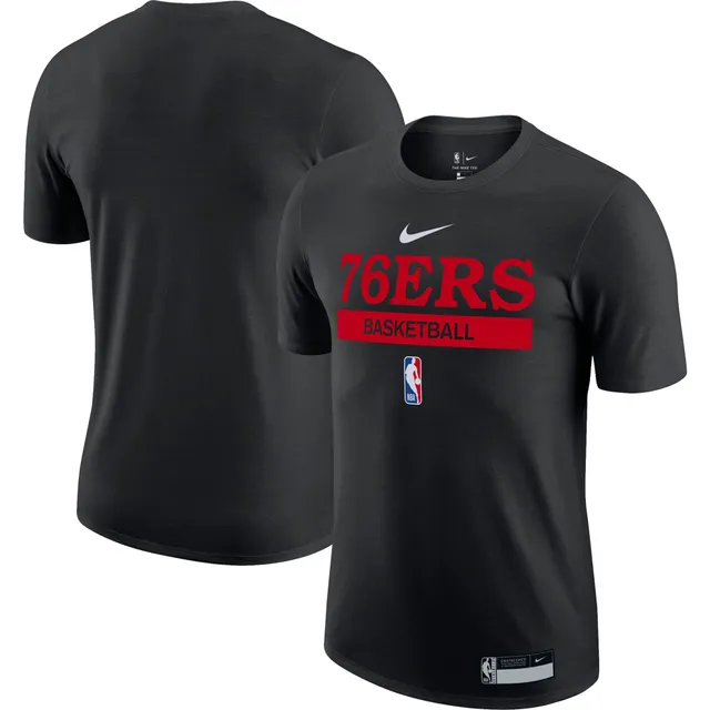 Nike Men's Philadelphia 76ers Black Dri-Fit Practice Long Sleeve T-Shirt, Large