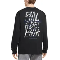 Men's Nike Black Philadelphia 76ers Courtside Established City Max90 Long Sleeve T-Shirt