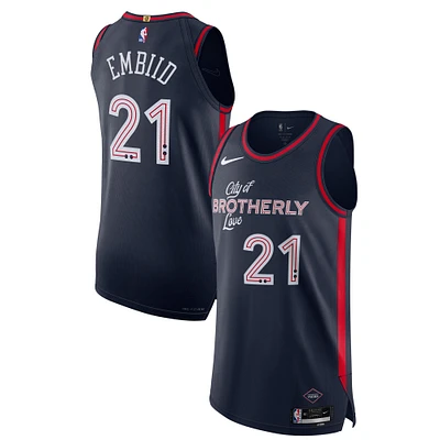 Maillot authentique Nike Joel Embiid des Philadelphia 76ers pour homme - Édition City