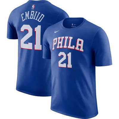 T-shirt avec nom et numéro Nike Joel Embiid Royal Philadelphia 76ers Icon 2022/23 pour Homme