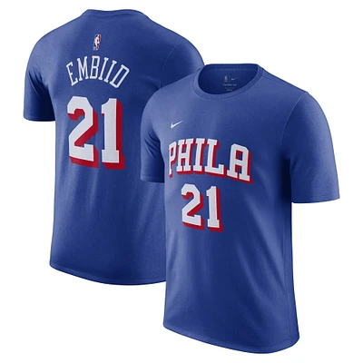 T-shirt avec nom et numéro Nike Joel Embiid Royal Philadelphia 76ers pour homme