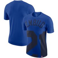 Men's Nike Joel Embiid Royal Philadelphia 76ers Oversized Name & Number T-Shirt