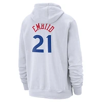 Men's Nike Joel Embiid White Philadelphia 76ers 2024/25 City Edition Name & Number Pullover Hoodie