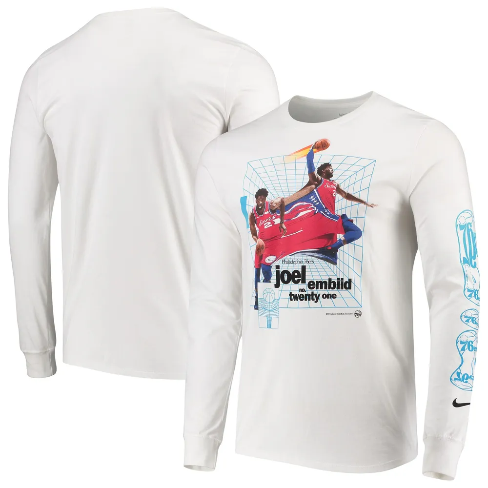Men's Nike Joel Embiid Royal Philadelphia 76ers Player Name & Number  Performance T-Shirt