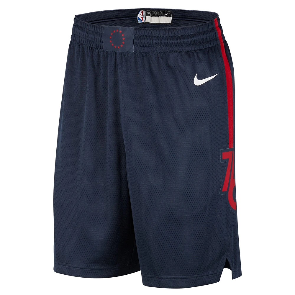 Men's Nike  Navy Philadelphia 76ers 2023/24 City Edition Swingman Shorts