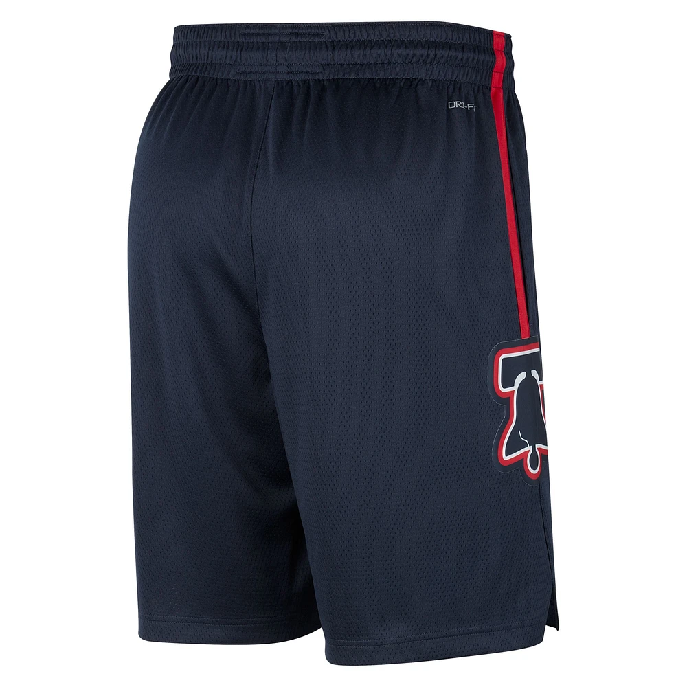 Short Nike bleu marine Philadelphia 76ers 2023/24 City Edition Swingman pour homme