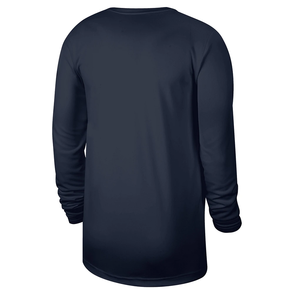 Men's Nike Navy Philadelphia 76ers 2024/25 Legend On-Court Practice Long Sleeve T-Shirt