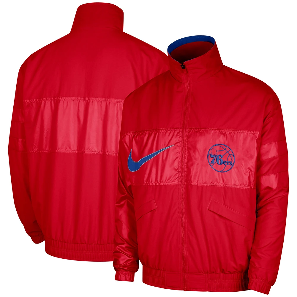 Veste entièrement zippée Nike Philadelphia 76ers Courtside Versus Capsule rouge pour homme