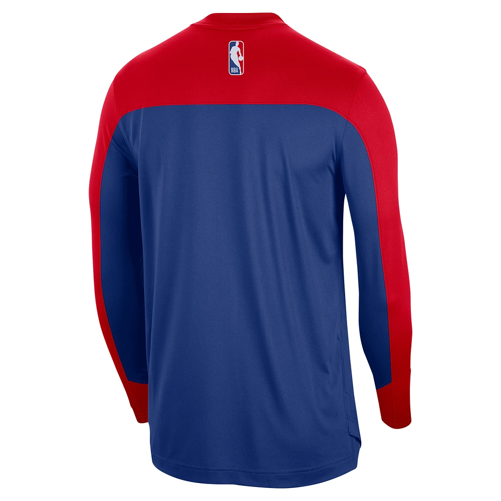 Men's Nike Royal Philadelphia 76ers 2024/25 Authentic Pre-Game Legend Long Sleeve Shooting Shirt