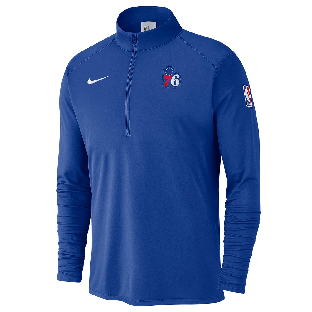 Men's Nike Royal Philadelphia 76ers 2024/25 Courtside Performance Half-Zip Top