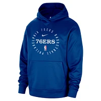 Men's Nike Royal Philadelphia 76ers 2024/25 Spotlight On-Court Practice Performance Pullover Hoodie