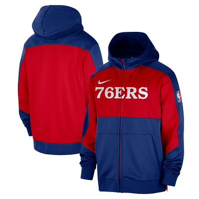 Men's Nike Royal Philadelphia 76ers Authentic On-Court Showtime Performance Full-Zip Hoodie