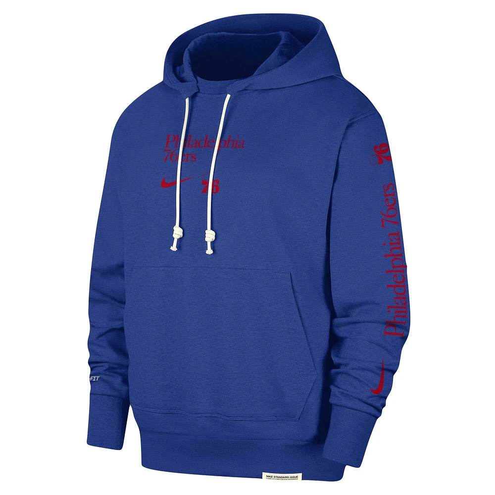 Men's Nike Royal Philadelphia 76ers Authentic Performance Pullover Hoodie