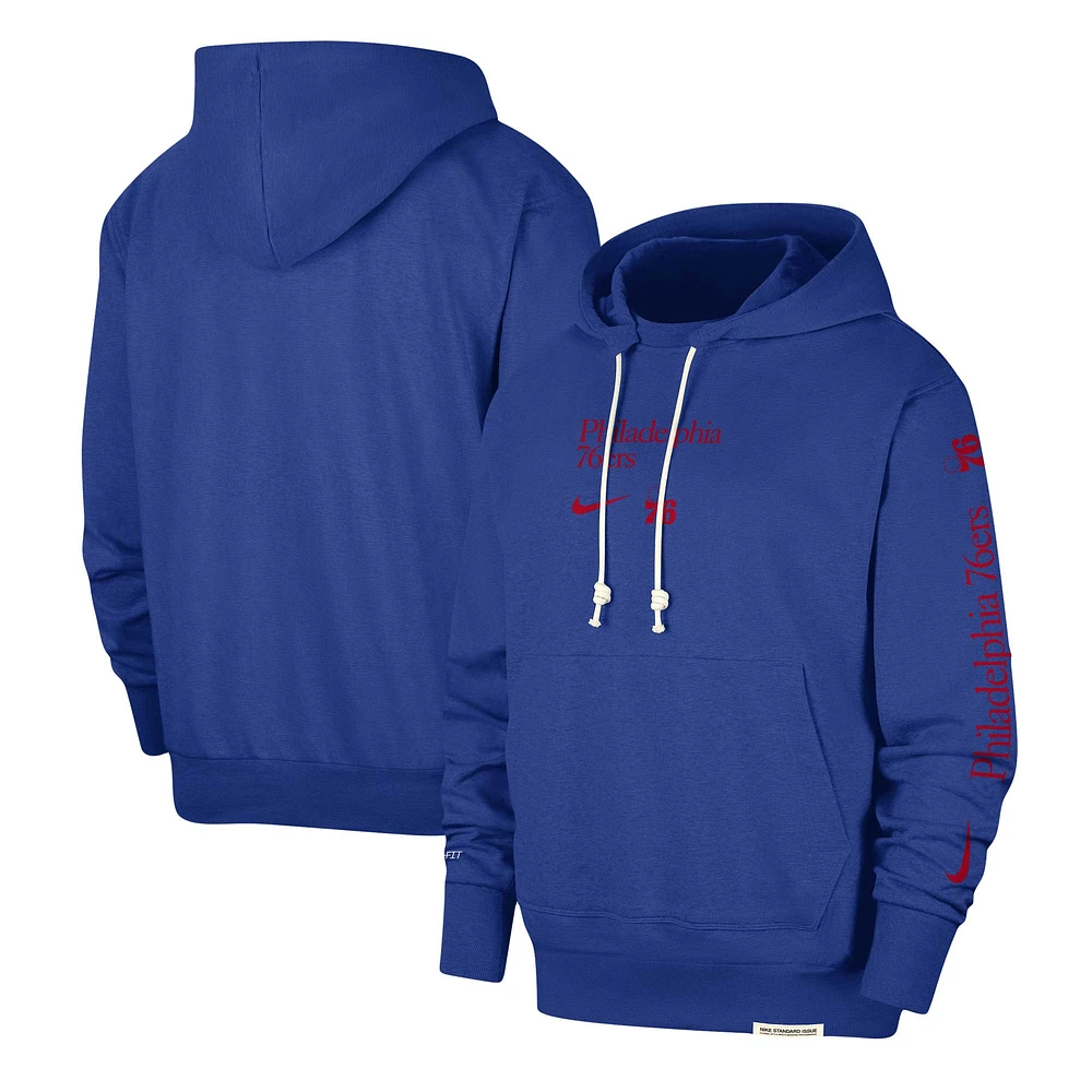 Men's Nike Royal Philadelphia 76ers Authentic Performance Pullover Hoodie