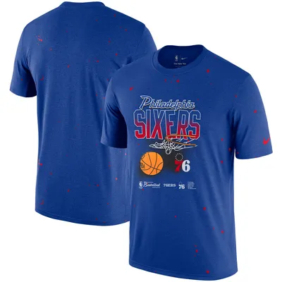 Philadelphia 76ers Nike Courtside Splatter T-Shirt - Royal