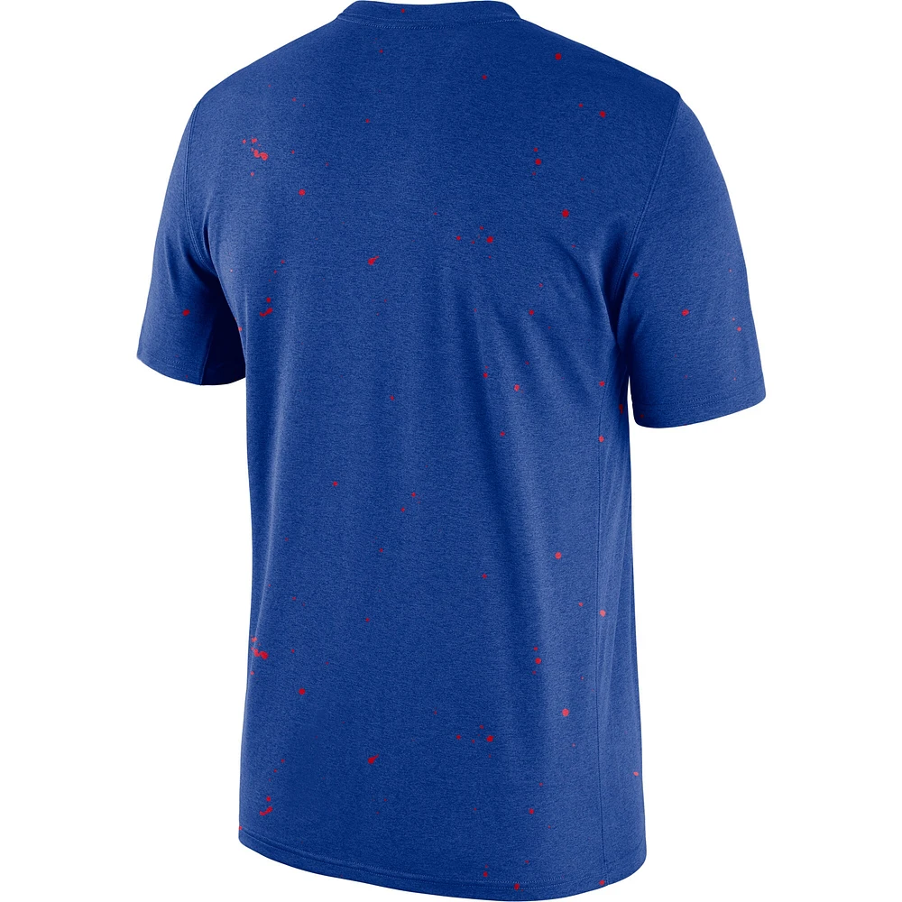 T-shirt Nike Royal Philadelphia 76ers Courtside Splatter pour homme