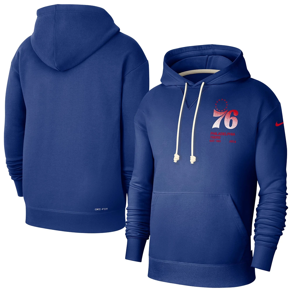 Men's Nike  Royal Philadelphia 76ers Courtside Standard Issue Premium Performance Pullover Hoodie