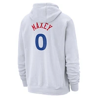 Men's Nike Tyrese Maxey White Philadelphia 76ers 2024/25 City Edition Name & Number Pullover Hoodie
