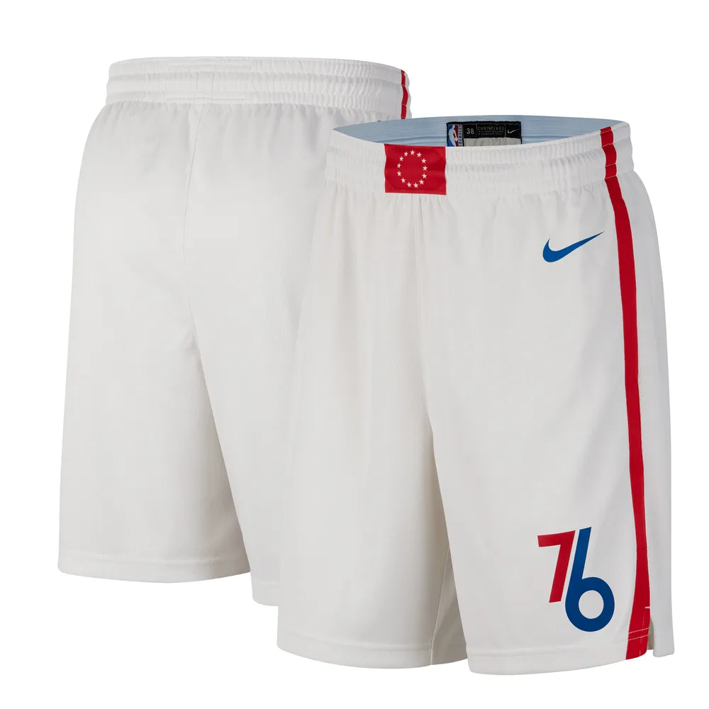 Youth Nike White Philadelphia 76ers Hardwood Classics Swingman Shorts