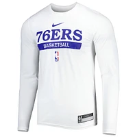 Men's Nike White Philadelphia 76ers 2022/23 Legend On-Court Practice Performance Long Sleeve T-Shirt