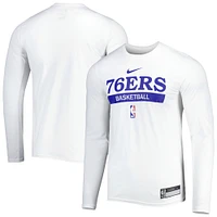 T-shirt à manches longues Nike Philadelphia 76ers 2022/23 Legend On-Court Practice Performance pour homme - Blanc