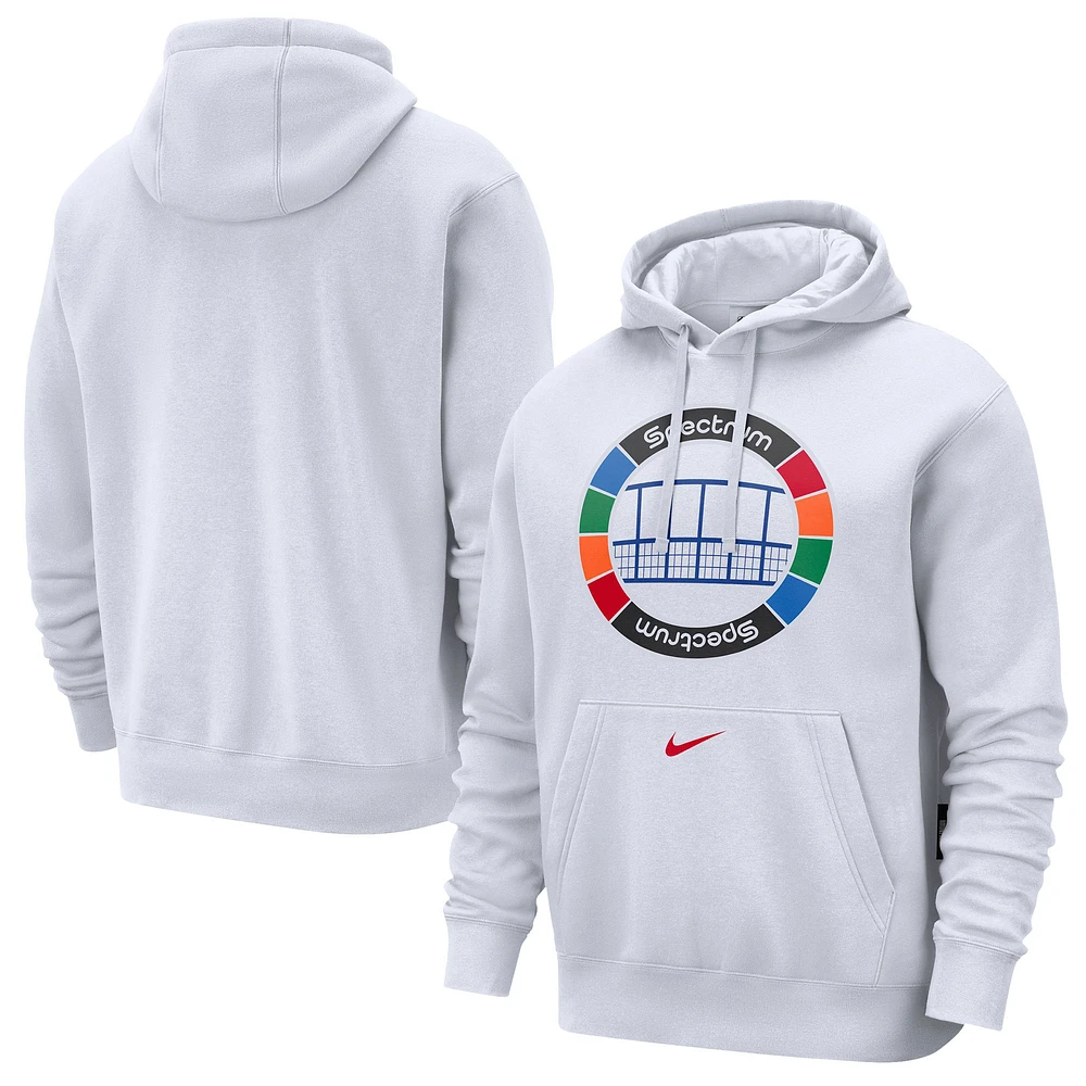 Sweat à capuche Nike Philadelphia 76ers City Edition Essential Club pour homme, blanc, 2024/25