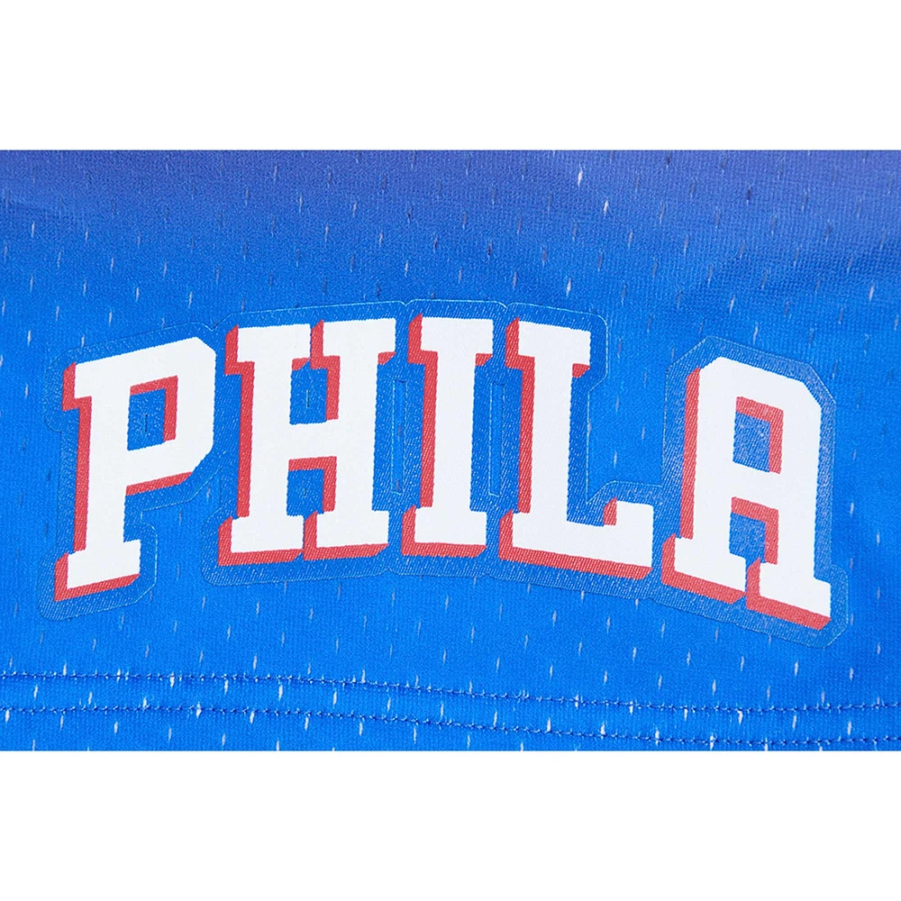 Men's Post Tyrese Maxey Royal/Red Philadelphia 76ers Ombre Name & Number Shorts