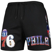 Men's Pro Standard Black Philadelphia 76ers City Scape Mesh Shorts