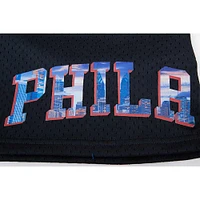 Men's Pro Standard Black Philadelphia 76ers City Scape Mesh Shorts