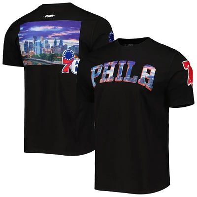 Men's Pro Standard Black Philadelphia 76ers City Scape T-Shirt