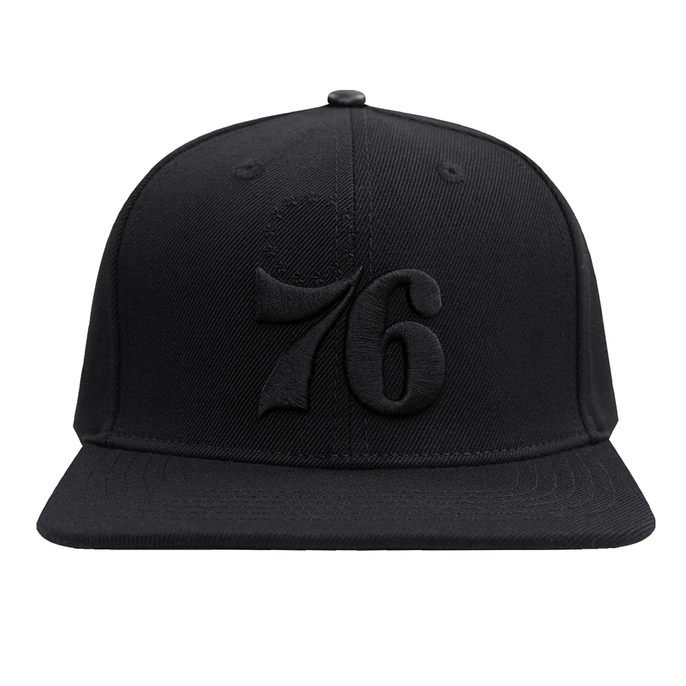 Men's Pro Standard  Black Philadelphia 76ers Classics Tonal Snapback Hat