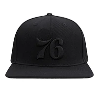 Men's Pro Standard  Black Philadelphia 76ers Classics Tonal Snapback Hat
