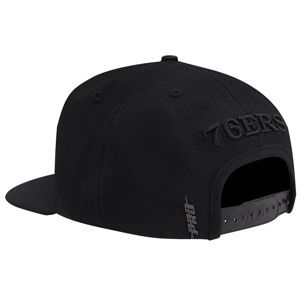 Men's Pro Standard  Black Philadelphia 76ers Classics Tonal Snapback Hat